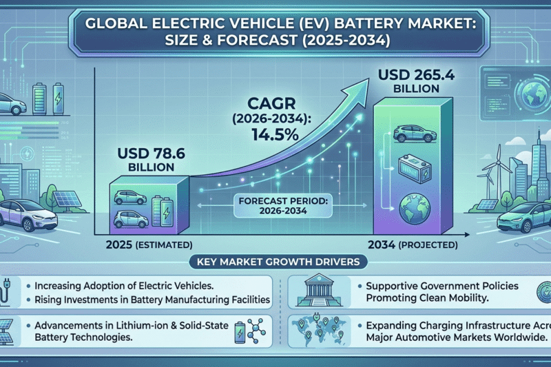 Electric Vehicle Battery Market: Share, Trends And Forecast 2034